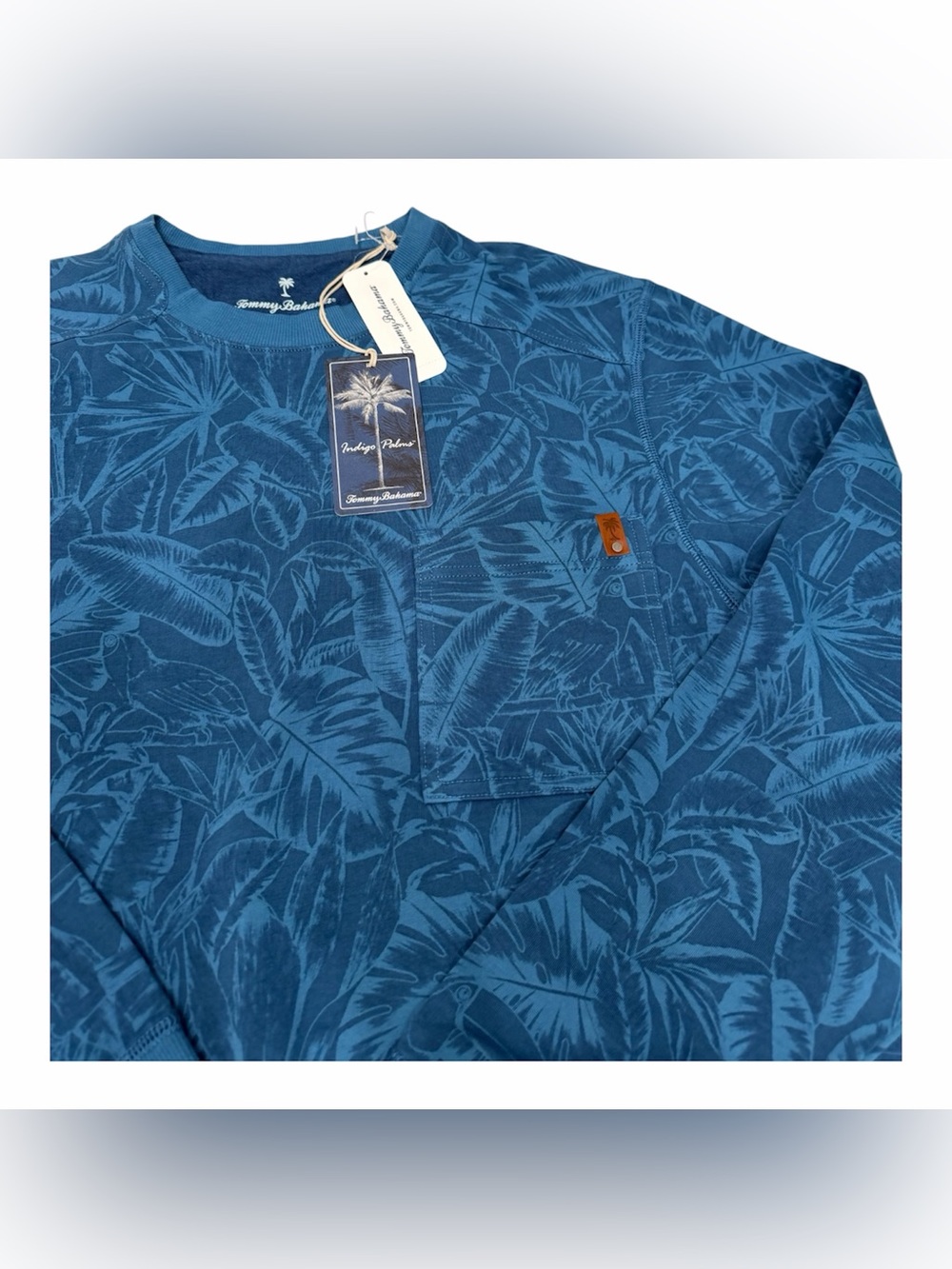 Tommy Bahama Men’s Ben&Terry Twilight Palms Crew Sweatshirt Blue Size‎ M NWT